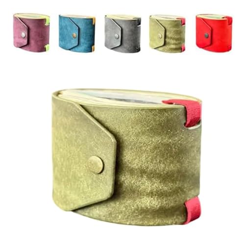 Fokayo Die Geldpapier -Wrap -Brieftasche, schneller Geldzugangshalter für Bargeld, Leder -Geldbrieftaschenorganisator, handliche Geldbörse mit magnetischem Verschluss (Green) von Fokayo