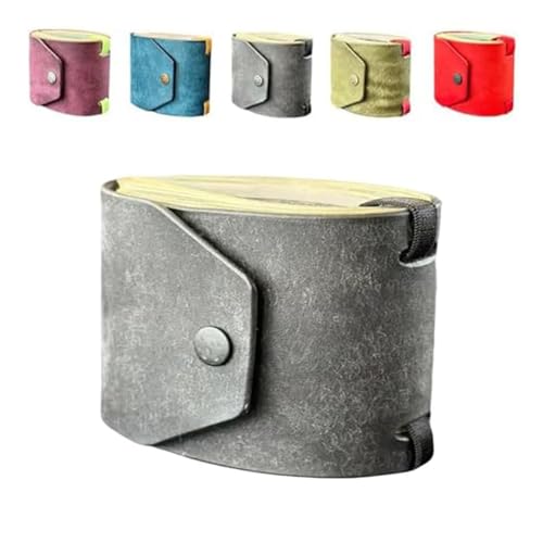 Fokayo Die Geldpapier -Wrap -Brieftasche, schneller Geldzugangshalter für Bargeld, Leder -Geldbrieftaschenorganisator, handliche Geldbörse mit magnetischem Verschluss (Grey) von Fokayo
