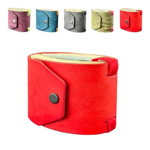 Fokayo Die Geldpapier -Wrap -Brieftasche, schneller Geldzugangshalter für Bargeld, Leder -Geldbrieftaschenorganisator, handliche Geldbörse mit magnetischem Verschluss (Red) von Fokayo