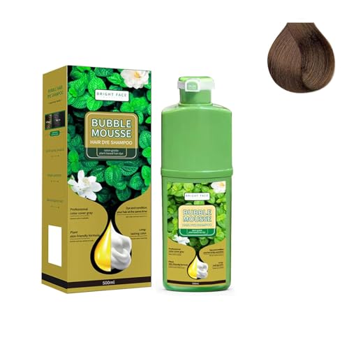 Langlebig pflanzliche Schaumhaarfarbe, Bubble Hair Dye Shampoo, schnell wirkende Blasenhaarfarbstoffe, schöne und einfache Haarfarbe für Frauen und Männer (Chestnut Brown) von Fokayo