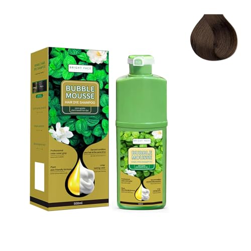 Langlebig pflanzliche Schaumhaarfarbe, Bubble Hair Dye Shampoo, schnell wirkende Blasenhaarfarbstoffe, schöne und einfache Haarfarbe für Frauen und Männer (Coffee Brown) von Fokayo