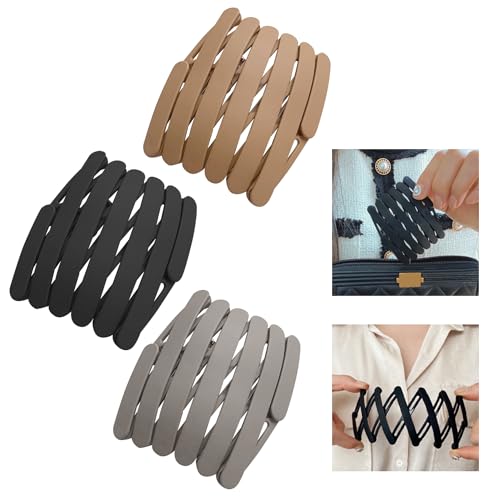 3 Einziehbare Stirnbänder, Stirnband Damen, tragbare Trval kompakte faltbare Stirnband, Rutschfestes mit Zähnen,tragbare gewellte Haargummis 3 Einziehbare Stirnbänder, Stirnband Damen, tragbare Trval kompakte faltbare Stirnband, Rutschfestes mit Zähnen,tragbare gewellte Haargummis von Fokecci