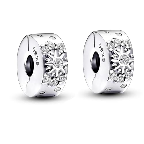 Fokroin 2 Stück Charm Anhänger Damen 925, Charm Anhän-ger, Frauen Armband Halskette Anhänger Set, Kompatibel mit Pandor Europäischen Armbändern und Halskette von Fokroin