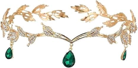 Fokroin Kristallperlen Stirn Kopfschmuck，Stirntiara mit Kristallperlen，Kristall Strass Hochzeit Tiara, Tiara für Hochzeit Braut Motto Party Karneval Cosplay Festival Zubehör von Fokroin