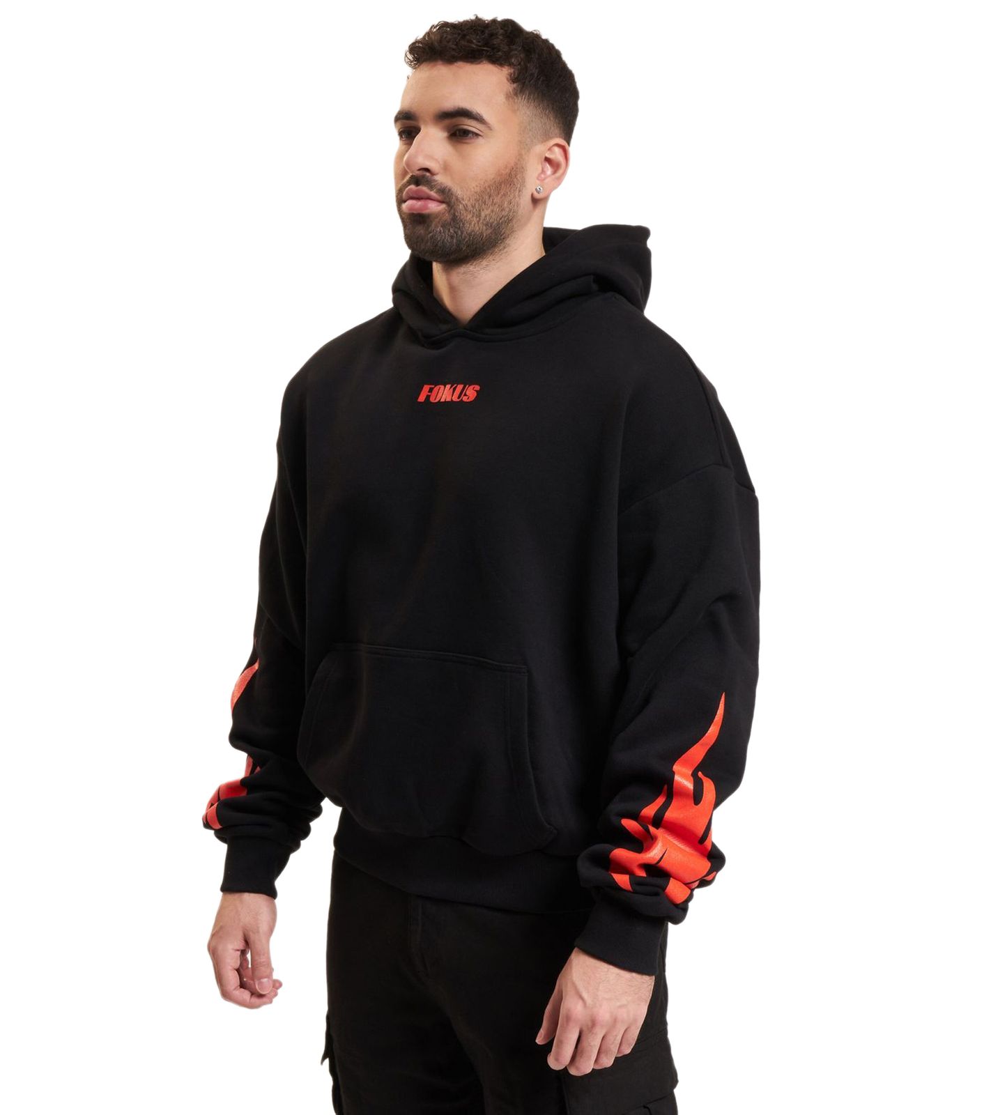 Fokus x Def Racer Hoodie für Herren Kapuzen-Pullover mit Kängurutasche Sweater Schwarz/Rot Fokus x Def Racer Hoodie für Herren Kapuzen-Pullover mit Kängurutasche Sweater Schwarz/Rot von Fokus x Def