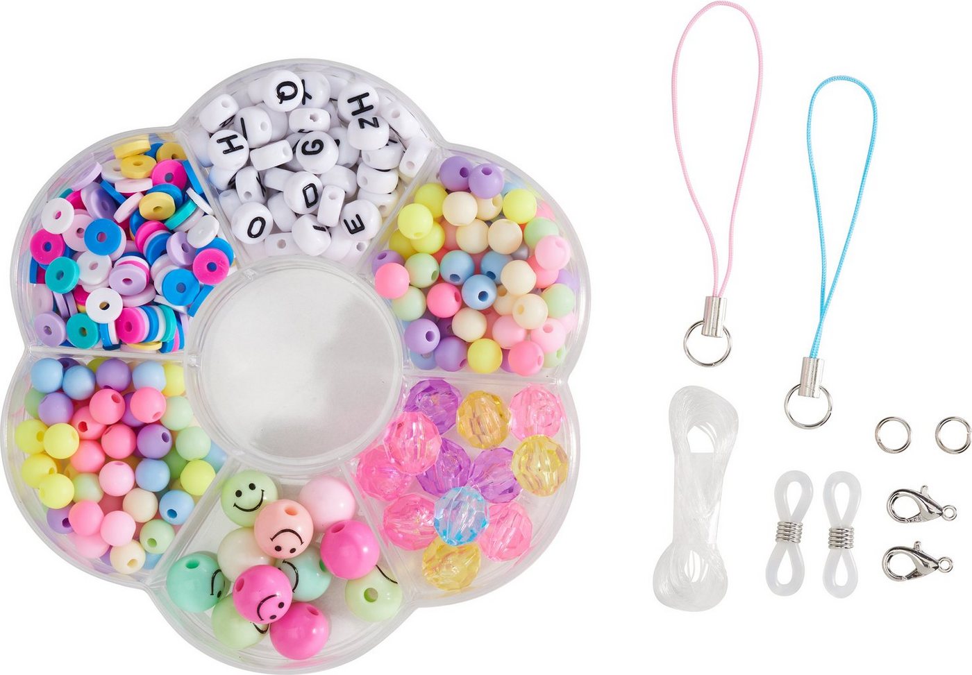 Folia Schmuckset Phone Charms Set Rainbow Smile, 349 Teile von Folia