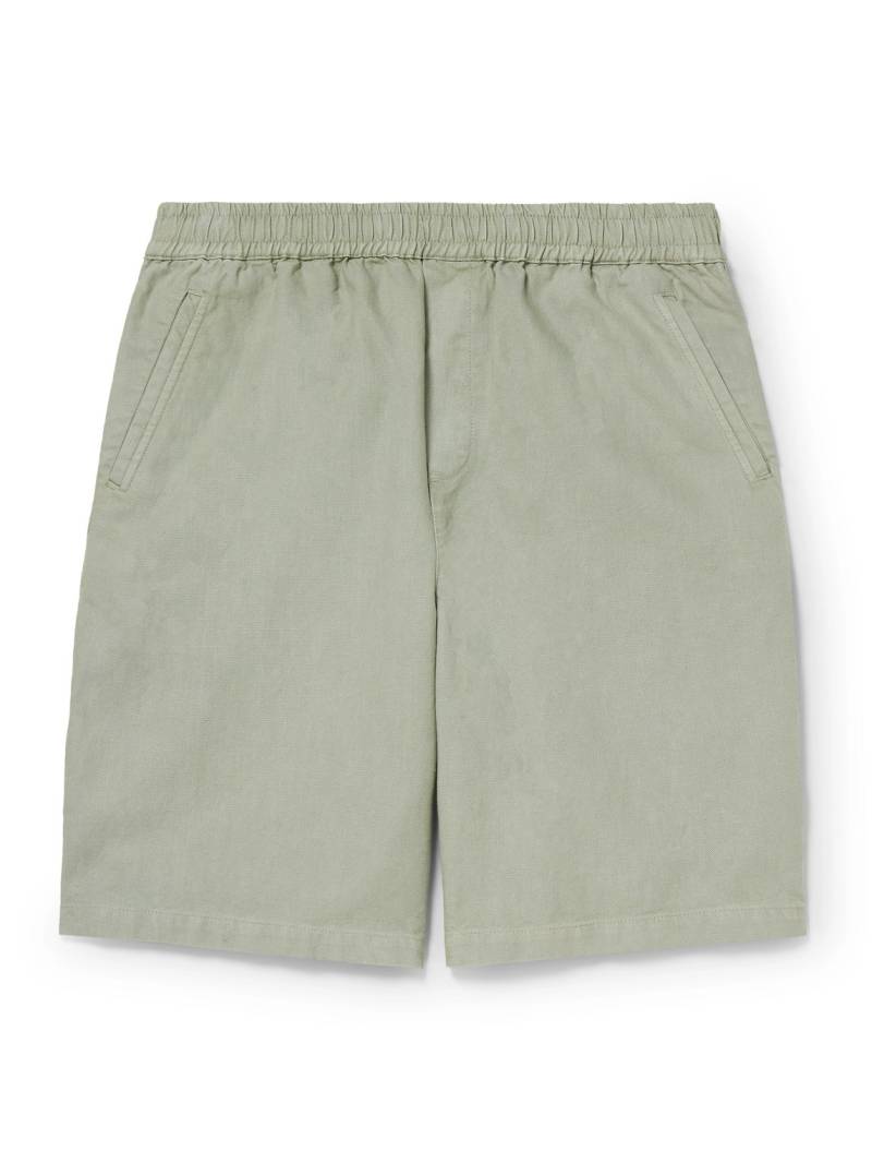 Folk - Assembly Straight-Leg Garment-Dyed Cotton and Hemp-Blend Shorts - Men - Green - UK/US 34 von Folk