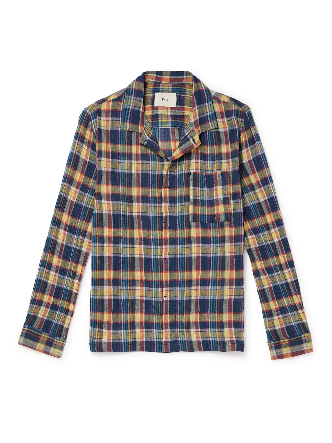 Folk - Patch Checked Cotton Shirt - Men - Multi - 5 von Folk