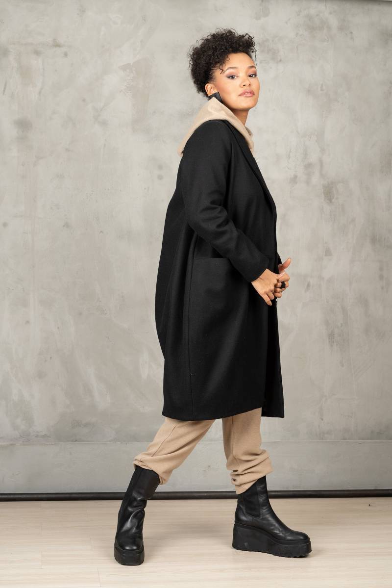 Übergroßer Schafwollmantel Damen Winter Trenchcoat von FollowMeFS