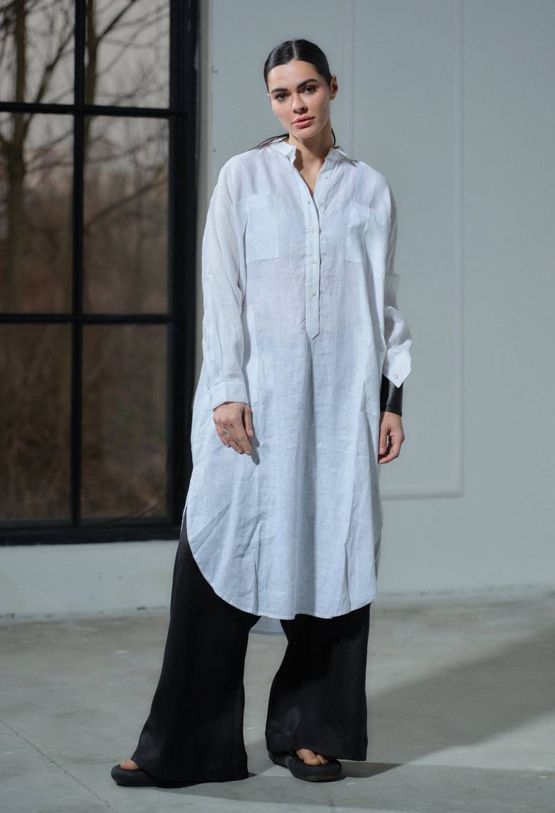 Weiß Leinen Oversized Kaftan Kleid, Plus Größe Boho Tunika von FollowMeFS