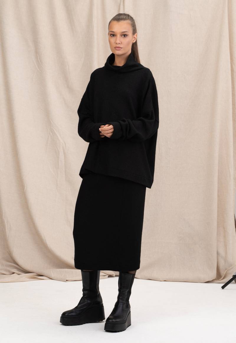 Wolle Strick Rock Set Oversized Rollkragen, Midi Bleistift von FollowMeFS