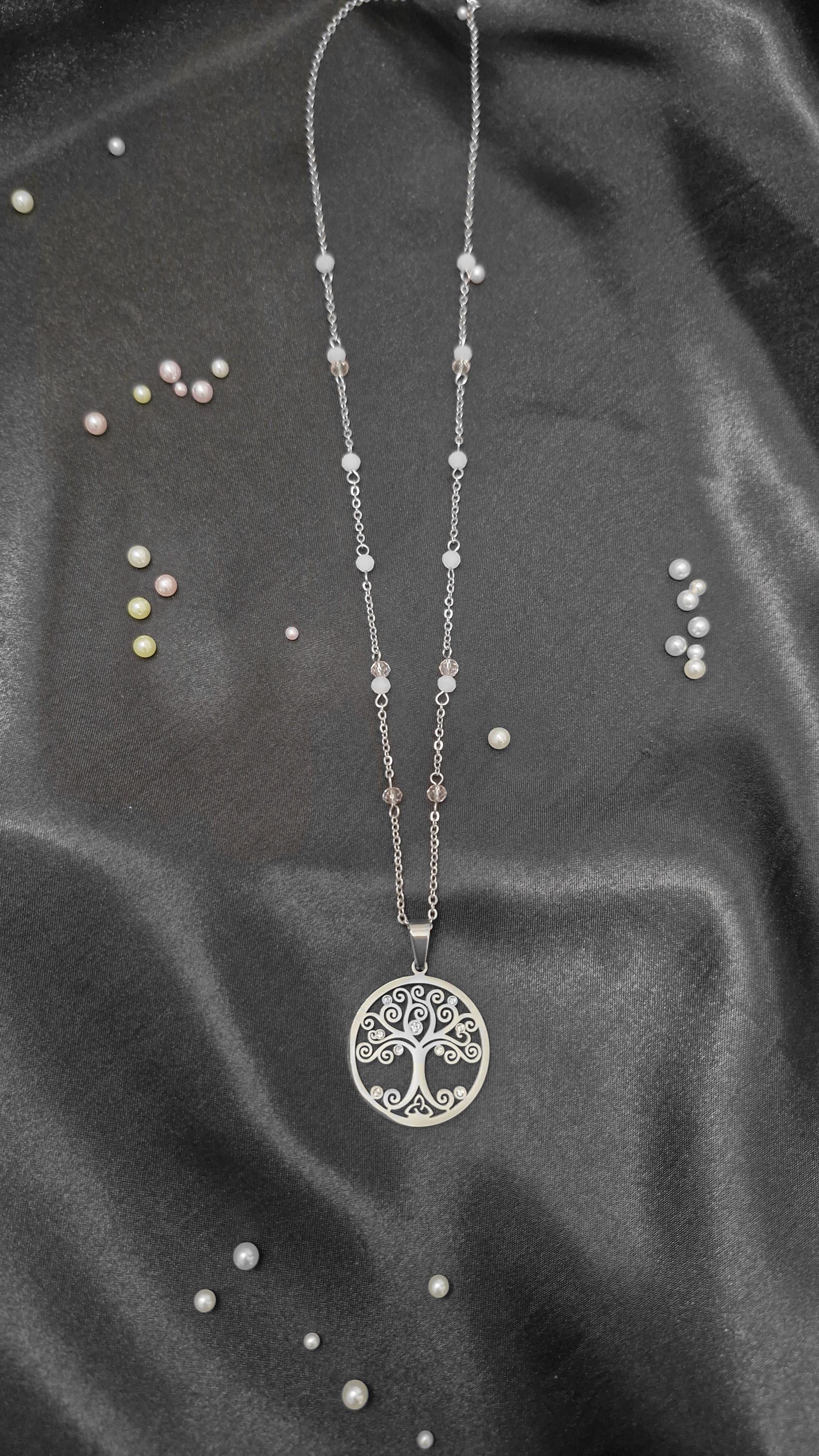 Edelstahl Halskette/ Baum Des Lebens/ Triquetra/ Strass/ Keltisch/ Wicca/ Magie Edelstahl Halskette/ Baum Des Lebens/ Triquetra/ Strass/ Keltisch/ Wicca/ Magie von FollowYourDreamsGR