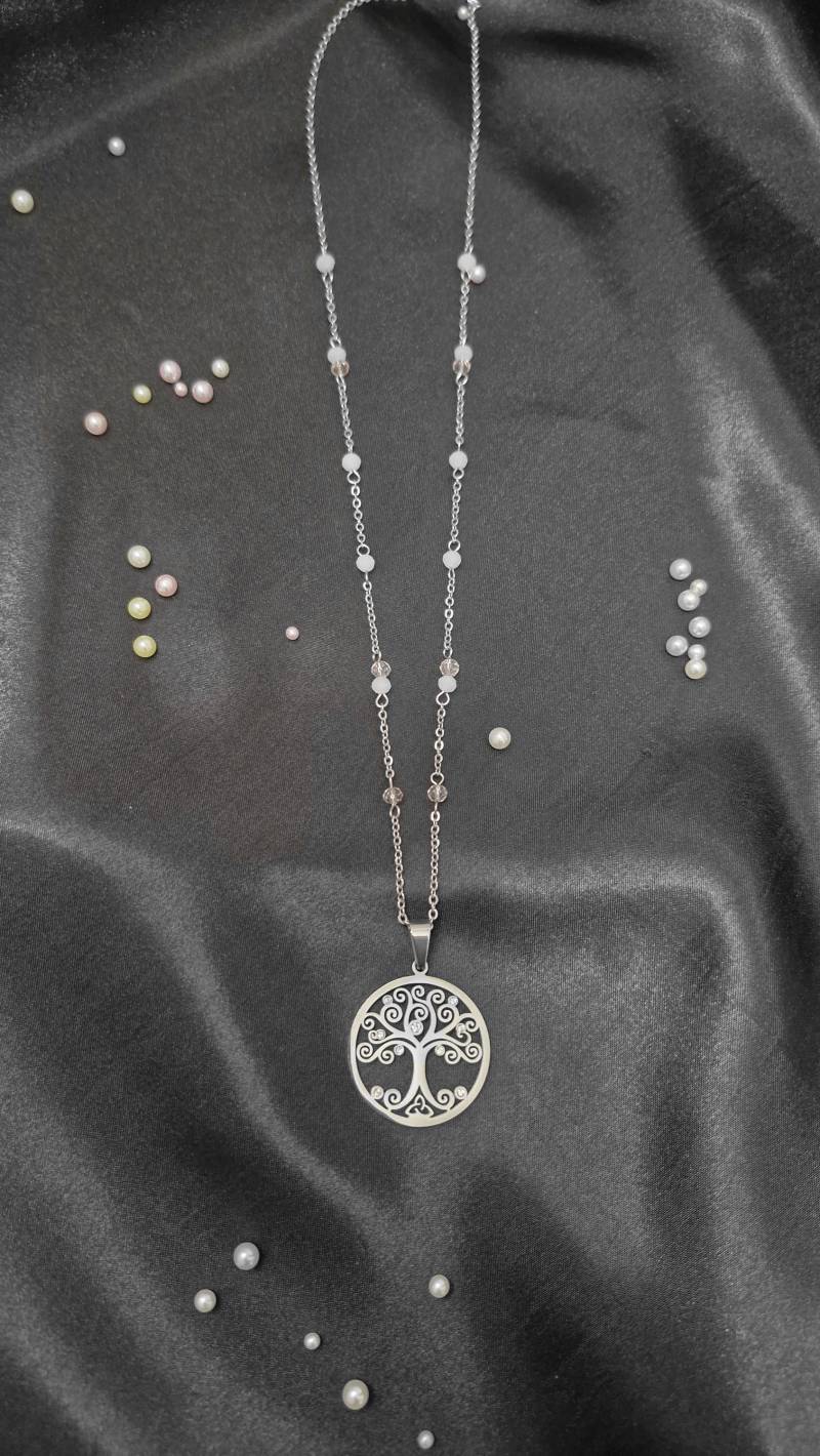 Edelstahl Halskette/ Baum Des Lebens/ Triquetra/ Strass/ Keltisch/ Wicca/ Magie Edelstahl Halskette/ Baum Des Lebens/ Triquetra/ Strass/ Keltisch/ Wicca/ Magie von FollowYourDreamsGR