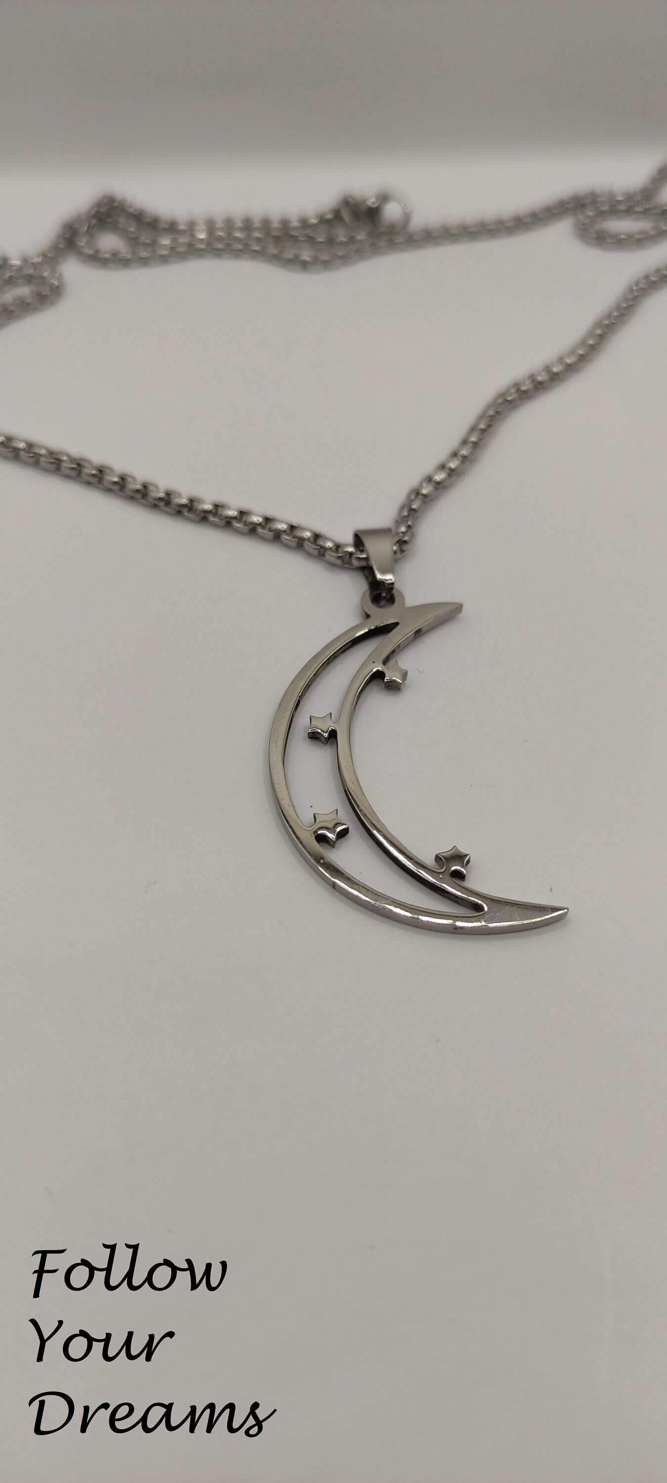 Edelstahl Halskette/ Cresento Mond/ Sterne/ Magie/ Luna Edelstahl Halskette/ Cresento Mond/ Sterne/ Magie/ Luna von FollowYourDreamsGR