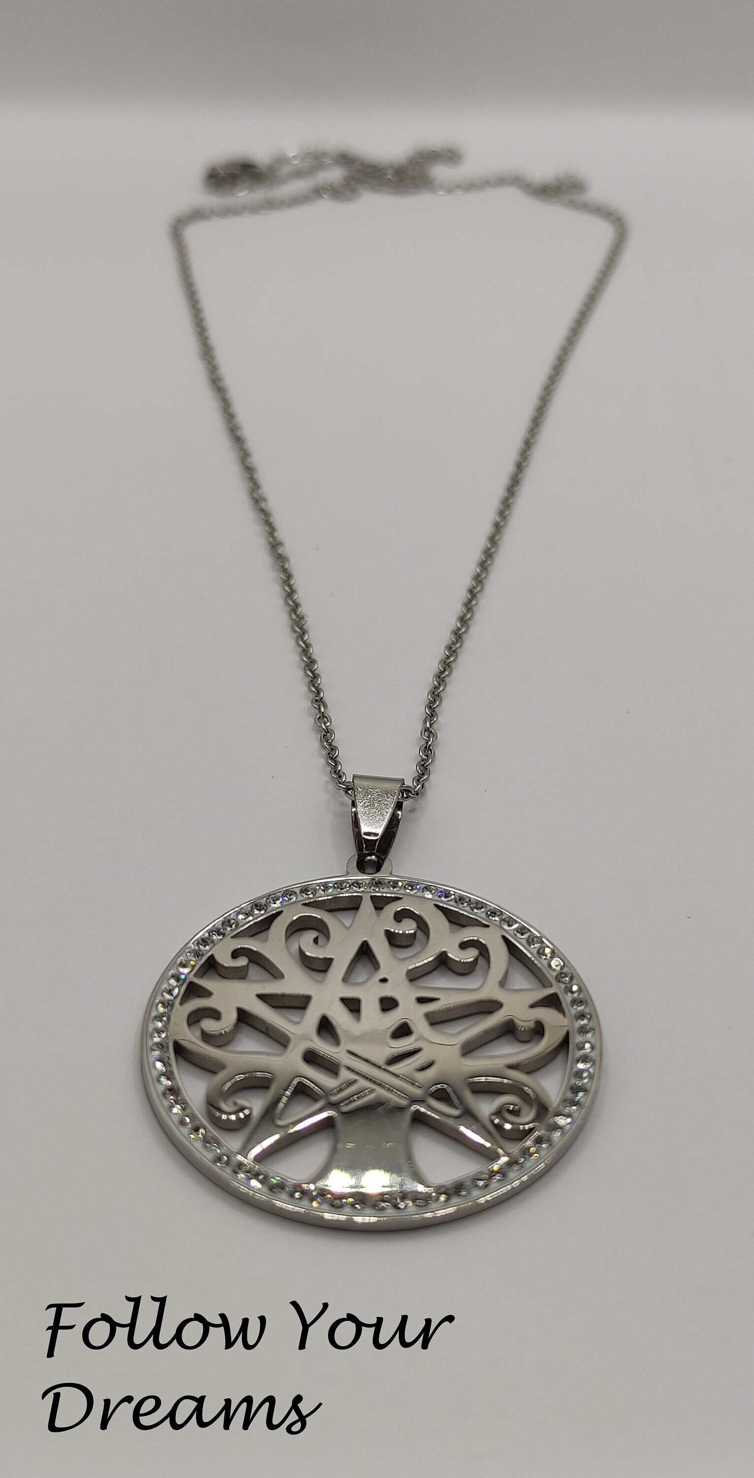 Edelstahl Kette/ Baum Des Lebens/ Pentagramm/ Kristalle/ Magie Edelstahl Kette/ Baum Des Lebens/ Pentagramm/ Kristalle/ Magie von FollowYourDreamsGR