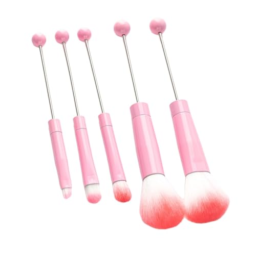 Folpus 5-teiliger Lidschattenpinsel mit Perlen, Premium-Make-up-Pinsel-Werkzeug-Set, Kosmetikpinsel für Damen, Rosa von Folpus