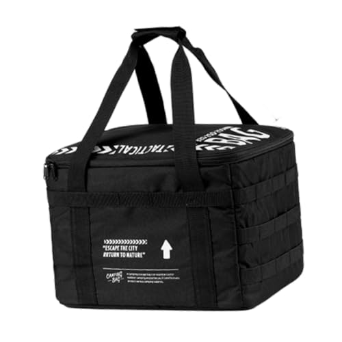 Folpus Camping -Aufbewahrungsbeutelprotokollhülle Trunk Organizer mit Reißverschluss Camping -Laterne Tragetasche Beutel Beutel zum Fischereigrill, Schwarz von Folpus