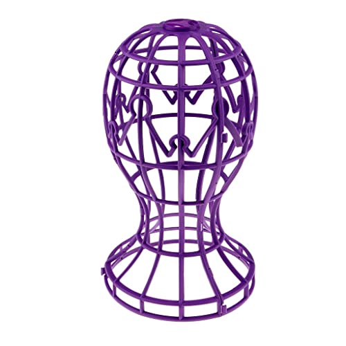 Folpus Faltbarer Perückenständer, Präsentationsständer, Huthalter, Organizer, Lila von Folpus