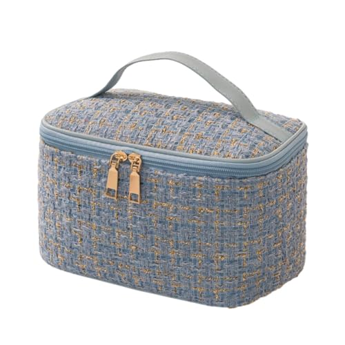 Folpus Make-up-Tasche, Organizer, Kulturbeutel, große Reise-Badezimmertasche, Kosmetiktasche mit Reißverschluss, Blau von Folpus