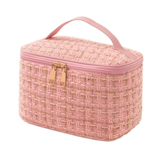 Folpus Make-up-Tasche, Organizer, Kulturbeutel, große Reise-Badezimmertasche, Kosmetiktasche mit Reißverschluss, Rosa von Folpus