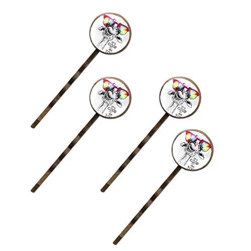 Haarnadeln mit lustigem Hirsch mit bunter Brille, Haarspangen für Frauen und Mädchen, Haardekor, Hochzeit, zierliches Accessoire, Kopfbedeckung, 4 Stück von Folytop