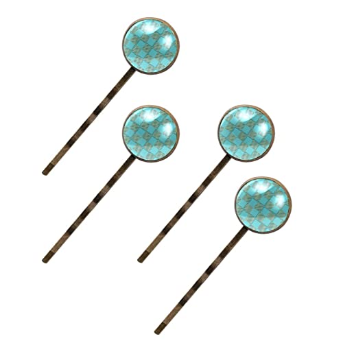 Haarspangen für Damen, 4 Stück – weihnachtliche blaue karierte Haarnadel, Seitenclip, Haarspange für Damen von Folytop