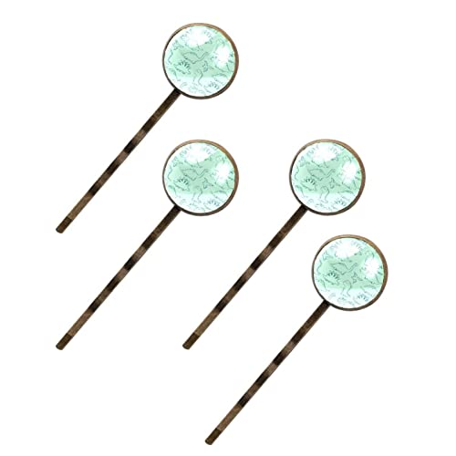 Haarspangen für Damen, bunt, handgezeichnetes Dinosaurier-Muster, Haarspange, Seitenclip, 4 Stück von Folytop