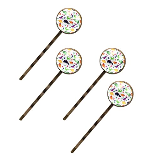 Haarspangen für Damen, flach, Dinosaurier-Muster, 4 Stück von Folytop