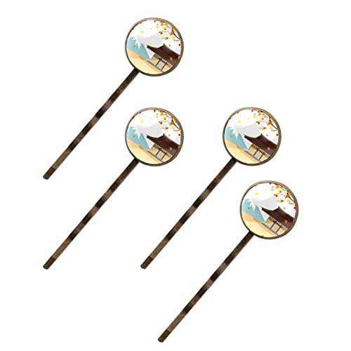 Haarspangen für Damen, japanisches Herbst-Ahornhaus, Fuji, Berg, 4 Stück Haarspangen für Damen, japanisches Herbst-Ahornhaus, Fuji, Berg, 4 Stück von Folytop