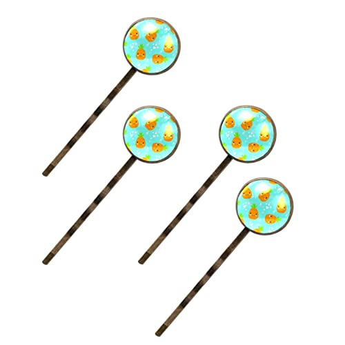 Haarspangen für Damen, niedliches Ananas-Muster, Blau, 4 Stück Haarspangen für Damen, niedliches Ananas-Muster, Blau, 4 Stück von Folytop