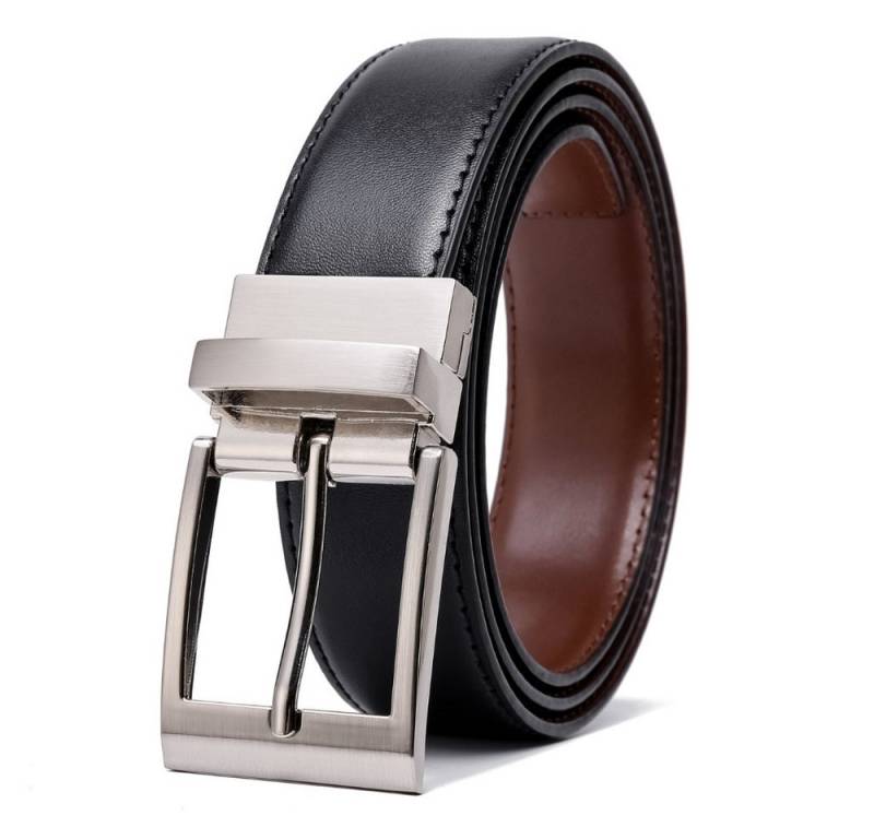 Fomax Ledergürtel Herren 2-in-1 Wende-Gürtel mit Drehfunktion Echtleder Gürtel Schwarz Braun elegant Business Casual kürzbar von Fomax