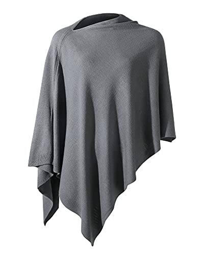 Fomolom Damen-Poncho-Pullover, vielseitig, leicht, einfarbig, gestrickt, Schultertuch, Umhang, Schal, Zubehör für Damen, Greystone, Einheitsgröße Fomolom Damen-Poncho-Pullover, vielseitig, leicht, einfarbig, gestrickt, Schultertuch, Umhang, Schal, Zubehör für Damen, Greystone, Einheitsgröße von Fomolom