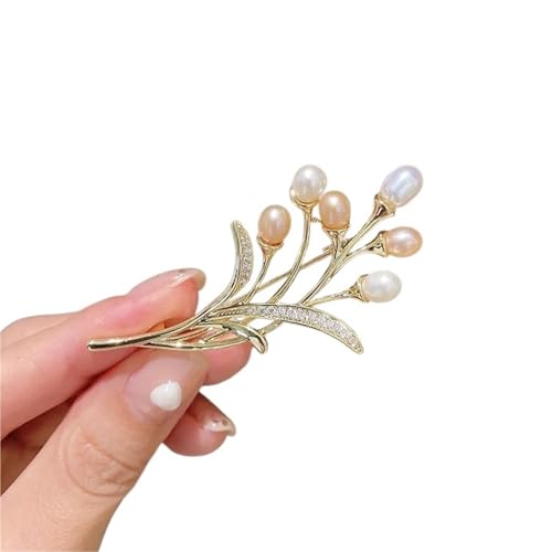 Perle 14K Gold gefüllt trendige Blume Damen Brosche Schmuck for Frauen alle passenden Accessoires für Kleider, Schals Perle 14K Gold gefüllt trendige Blume Damen Brosche Schmuck for Frauen alle passenden Accessoires für Kleider, Schals von FonHNDG