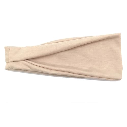 Stirnband 1PCS Frauen Einfarbig Elastische Haar Bands Yoga Stirnband Turban Make-Up Haar Hoop Vintage Headwrap Haar Zubehör(Style 1 - khaki) von FonHNDG