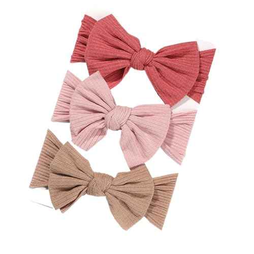 Stirnband 3 Teile/satz Mädchen Stirnband Set Mädchen Bogen Geknotete Haarbänder Weiche Gestrickte Kinder Kopfbedeckung Turban Haar Zubehör(3594-1) von FonHNDG