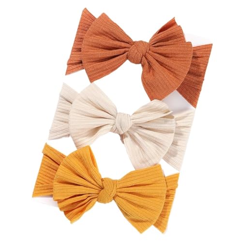 Stirnband 3 Teile/satz Mädchen Stirnband Set Mädchen Bogen Geknotete Haarbänder Weiche Gestrickte Kinder Kopfbedeckung Turban Haar Zubehör(3594-14) von FonHNDG