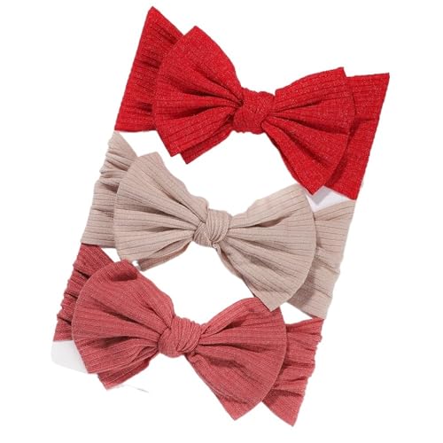Stirnband 3 Teile/satz Mädchen Stirnband Set Mädchen Bogen Geknotete Haarbänder Weiche Gestrickte Kinder Kopfbedeckung Turban Haar Zubehör(3594-22) von FonHNDG
