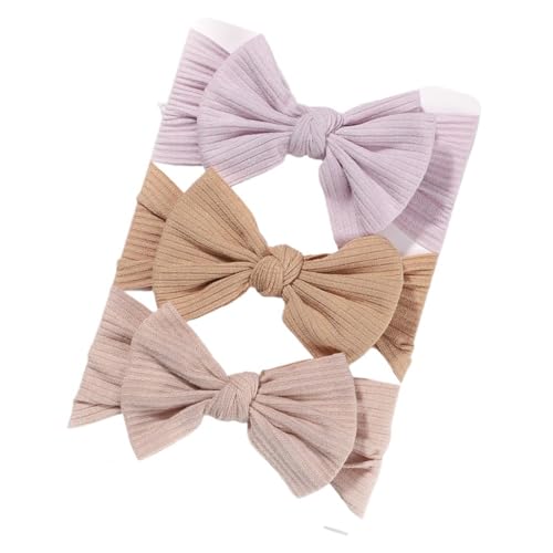 Stirnband 3 Teile/satz Mädchen Stirnband Set Mädchen Bogen Geknotete Haarbänder Weiche Gestrickte Kinder Kopfbedeckung Turban Haar Zubehör(3594-3) von FonHNDG