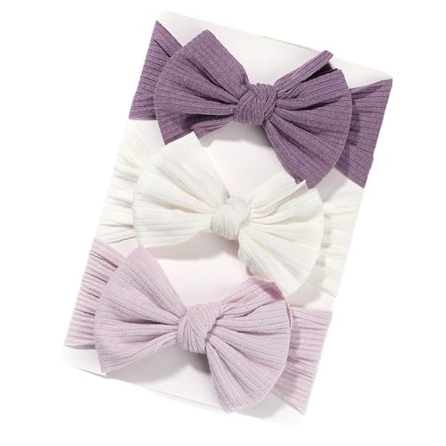 Stirnband 3 Teile/satz Mädchen Stirnband Set Mädchen Bogen Geknotete Haarbänder Weiche Gestrickte Kinder Kopfbedeckung Turban Haar Zubehör(3594-4) von FonHNDG