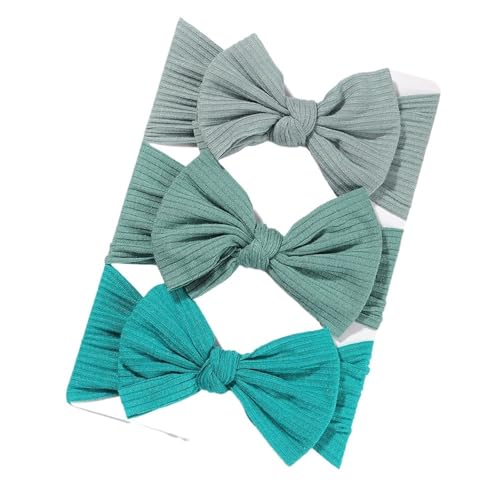 Stirnband 3 Teile/satz Mädchen Stirnband Set Mädchen Bogen Geknotete Haarbänder Weiche Gestrickte Kinder Kopfbedeckung Turban Haar Zubehör(3594-7) von FonHNDG