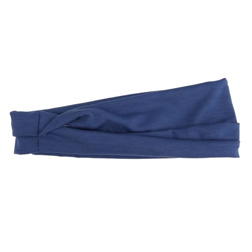 Stirnband Sport-Stirnbänder for Damen und Herren, einfarbig, elastisches Haarband, Laufen, Fitness, Yoga, Kopfwickel, breiter Turban, Haar-Accessoires(Style 01-Blue) von FonHNDG
