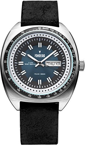 Fonderia Herren Analog Quarz Smart Watch Armbanduhr mit Leder Armband P-6A004UB2 von Fonderia