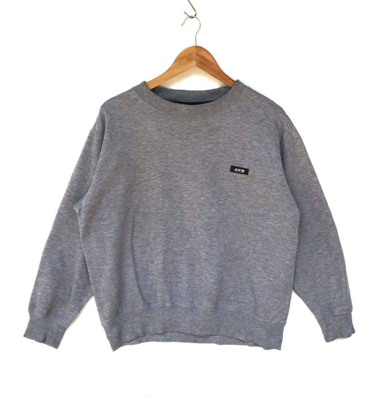 Elfen Sweatshirt Kleines Logo 90Er Jahre Pullover Grau von FongfongStudio
