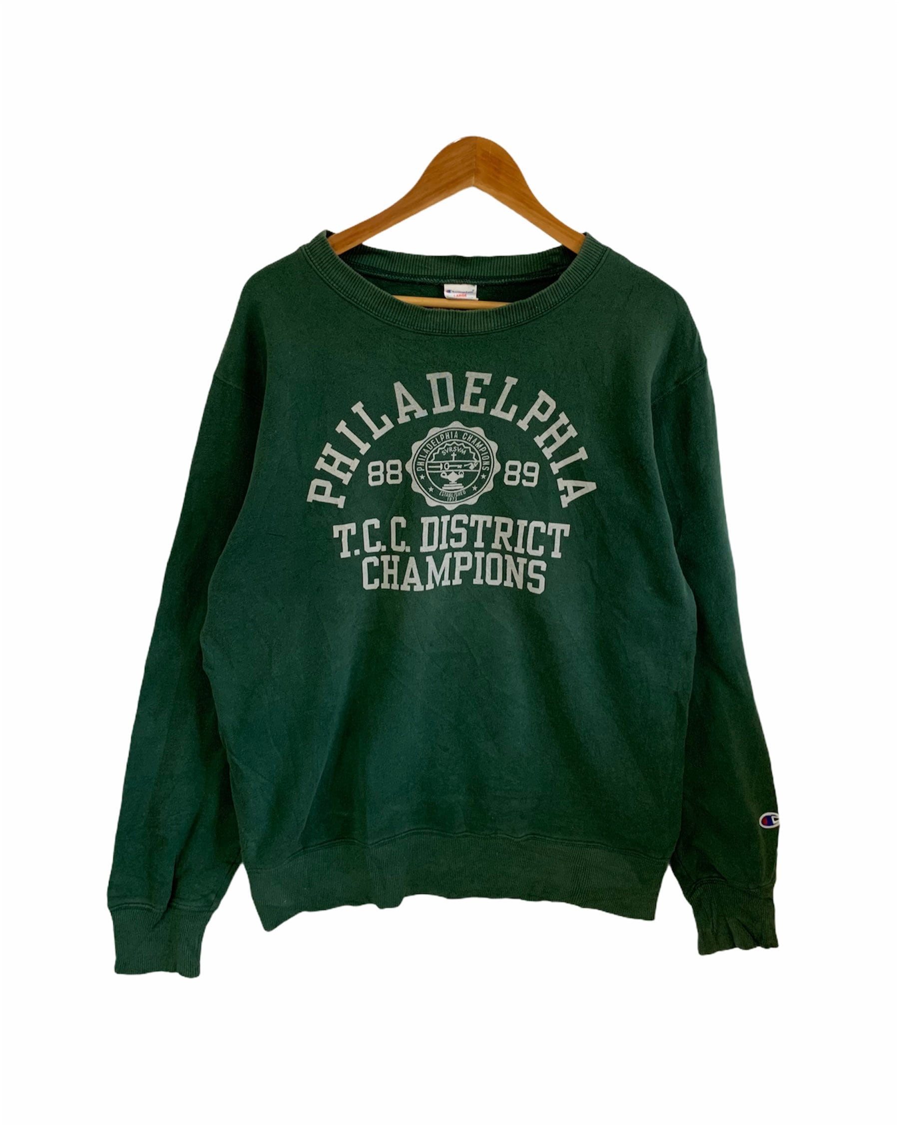 Vintage 90Er Jahre Champion Sweatshirt Philadelphia Groß Herren Größe Tcc Runde Meister Pullover Hip Hop Swag von FongfongStudio