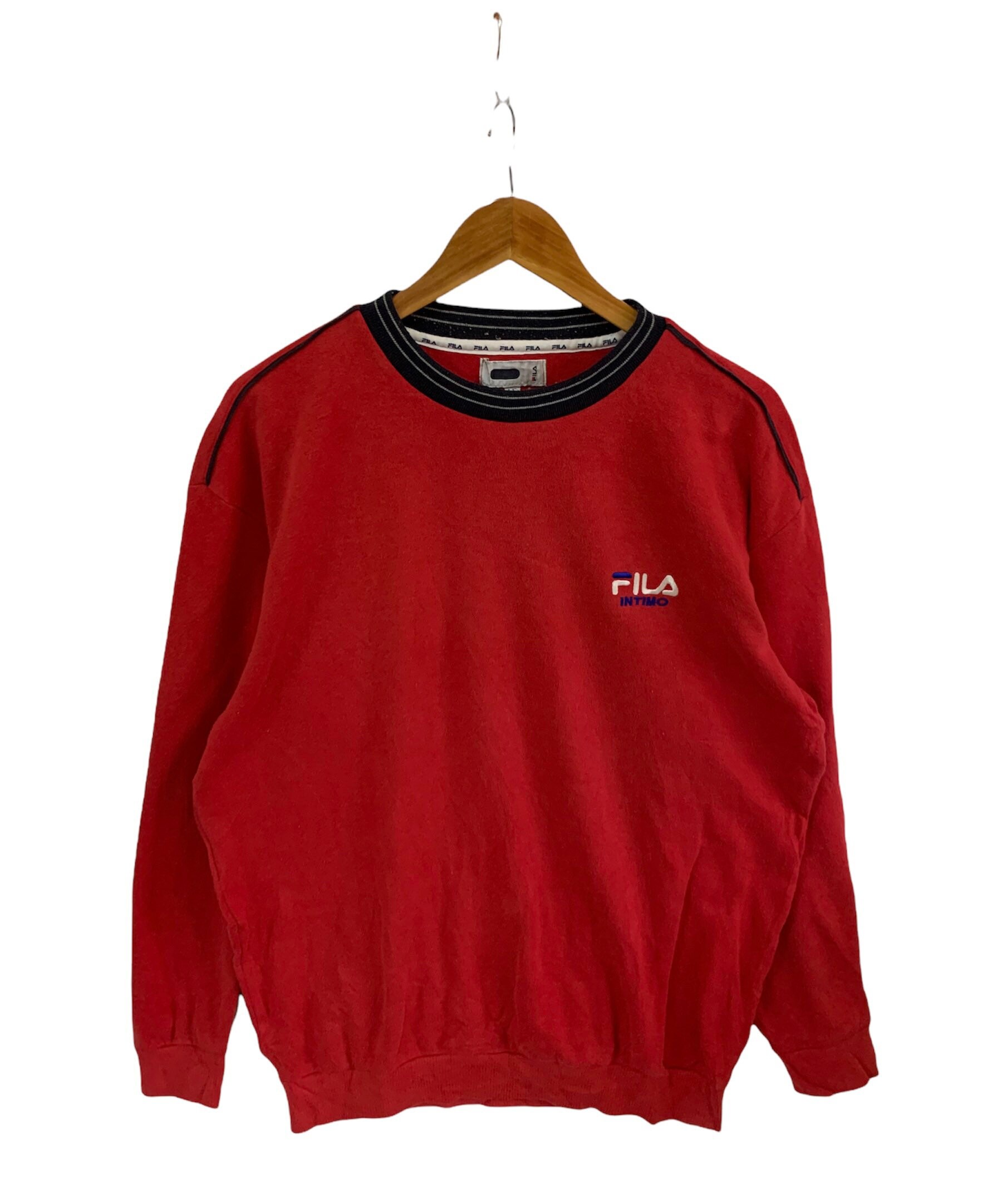 Vintage 90Er Jahre Fila Intimo Sweatshirt Big Logo Pullover Rot Große Größe von FongfongStudio