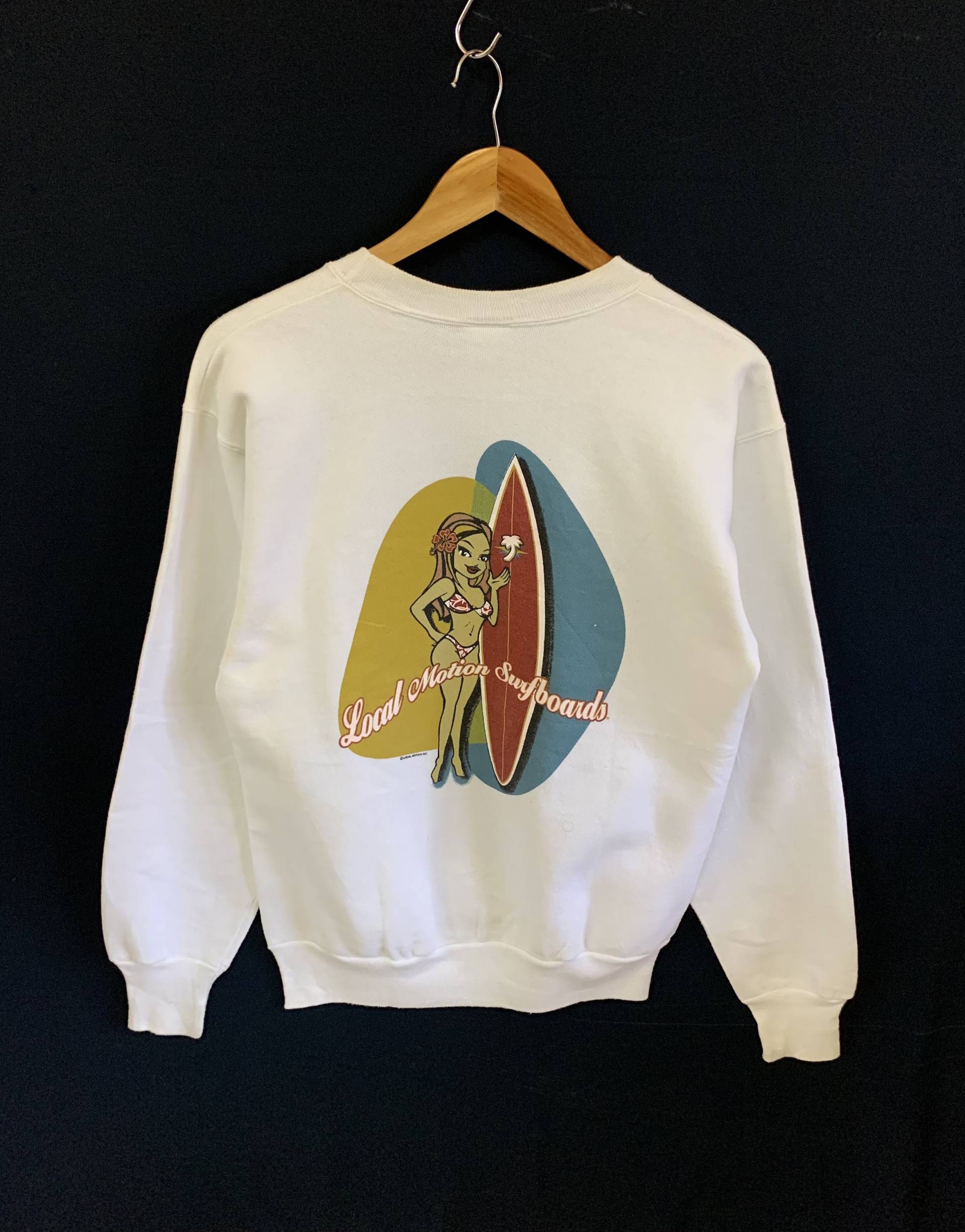 Vintage 90Er Jahre Lokales Sweatshirt Big Logo Surfbrett Pullover Klein Erwachsene Grössen von FongfongStudio