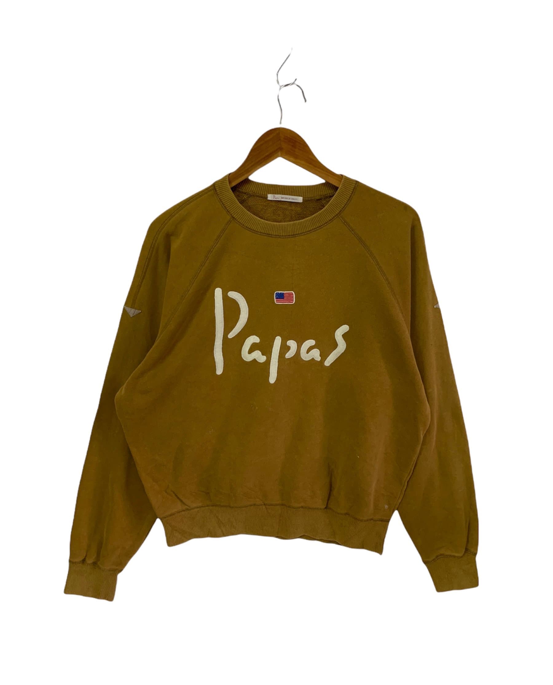 Vintage 90S Papa Sweatshirt Pullover Medium Olive Oliven von FongfongStudio