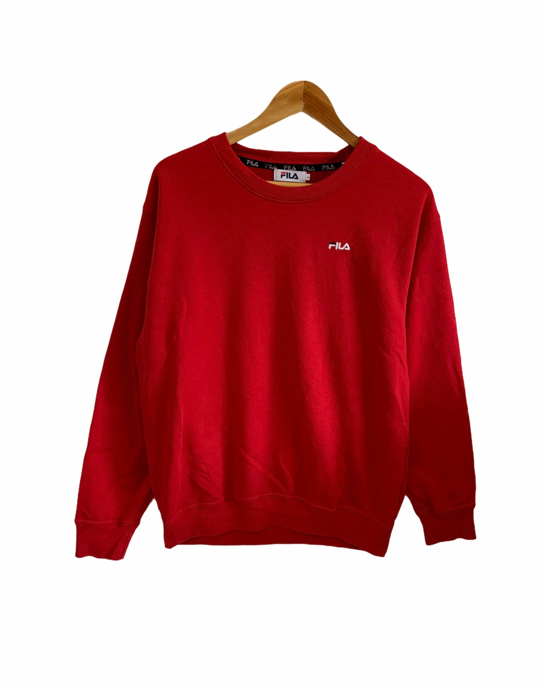 Vintage Fila Sweatshirt Kleiner Sticklogo Pullover Großer Größe Rot Sport von FongfongStudio