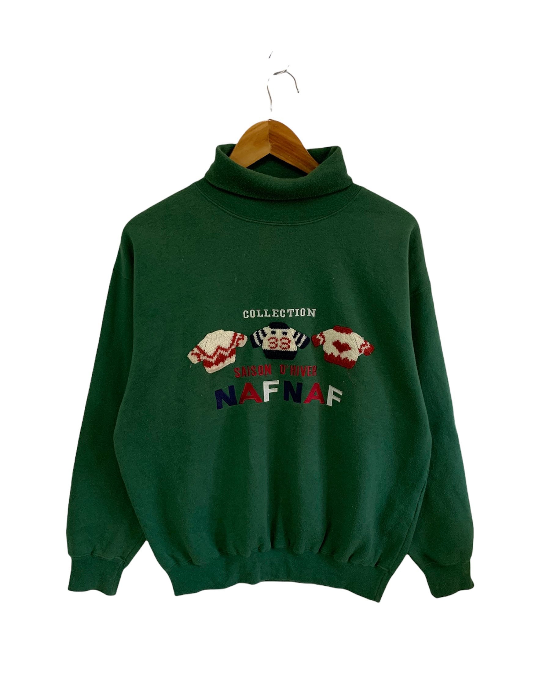 Vintage Naf Kollektion Sweatshirt Großes Logo Stickerei Rollkragen Pullover Vintage-Mode-Stil von FongfongStudio