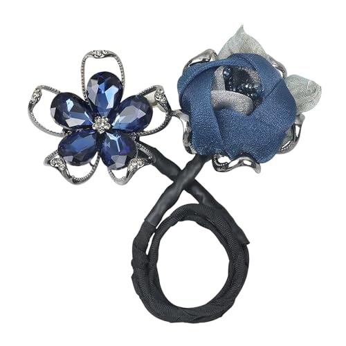 Fonowx Haarknoten Roller, Haargummis Damen Dutt, Französisches Frisur Dutt Clip, Fashion Hair Ties, Hair Fork, Französischer Haarknoten Donut, Geschickt Haarknoten Maker für Mädchen Frauen, Blau von Fonowx